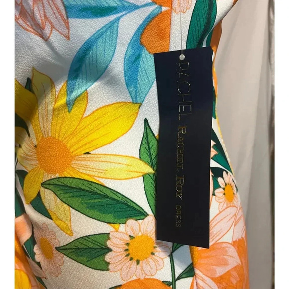 RACHEL Rachel Roy Yellow Floral Midi Dress - Picture 6 of 6